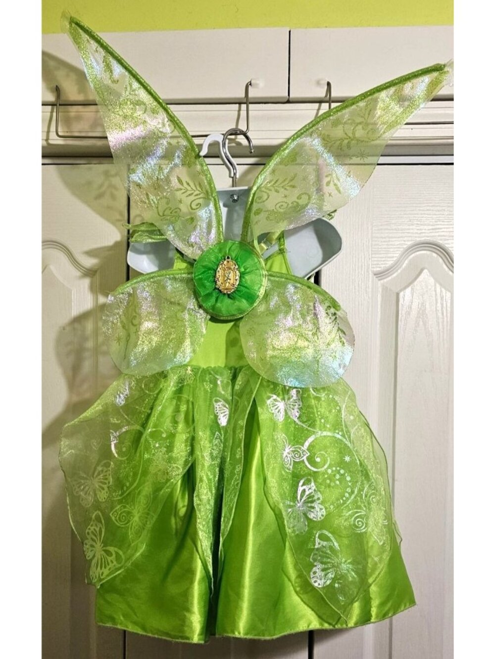 Disney Store Tinkerbell Dress with Light Up Wings Costume Peter Pan Girls 4 - Picture 11 of 12